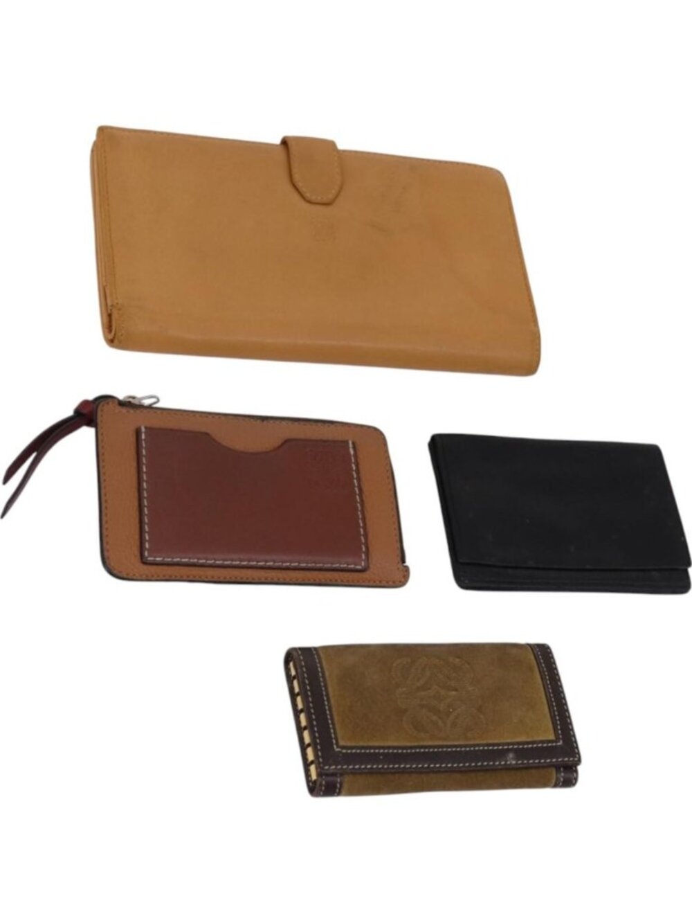 LOEWE Anagram Wallet Leather 4 Set Brown Black beige
